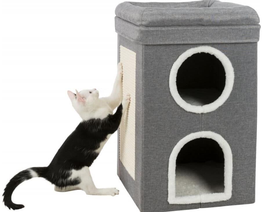 Kratzbaum TRIXIE "Trixie Kratzbaum Cat Tower Saul", grau, B:39cm H:64cm T:39cm, Plüsch, Sisal, Kratzbäume, Kratzbaum grau B/H/T: 39cm x 64cm x 39cm