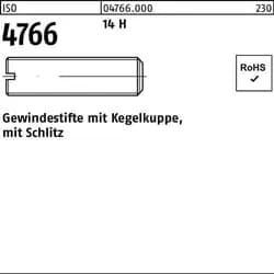 Gewindestift ISO 4766 Kegelkuppe/Schlitz M8x 30 14 H 100 Stück
