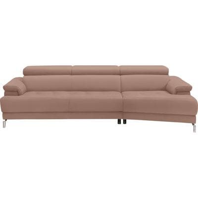Ecksofa EGOITALIANO "Soul, extravagantes Designsofa, Megasofa, super bequem, tolle Details", rosa (millenium rose), B:246cm H:99cm T:140cm, Leder »BULL« (echtes Rindsleder). Geschliffenes, pigmentiertes und behandeltes Rindsleder mit einer Dicke von...