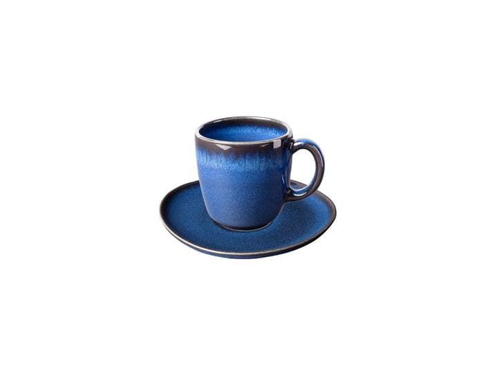 Tasse Kaffeetasse mit Untertasse Lave 190 ml , blau (bleu), Steingut, LIKE. BY VILLEROY & BOCH, Trinkgefäße, Tasse