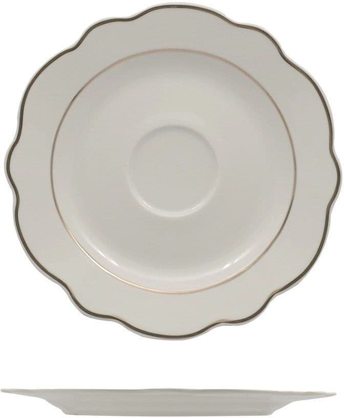 Feng Piatto Tazza Caffè 12,5 cm Grace Filo Oro