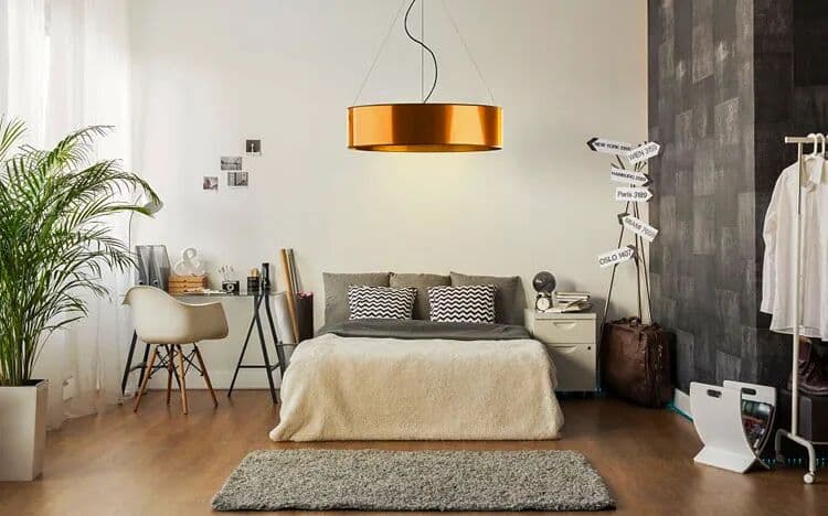 Lumes Miedziana lampa wisząca z dużym abażurem 100 cm 18X EX326 G6-N27