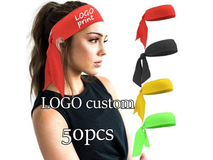 Lot de 50 bandeaux de sport réglables pour la tête, anti-transpiration, pour femmes et hommes, pour le tennis, le basketball, le football et la course à pied