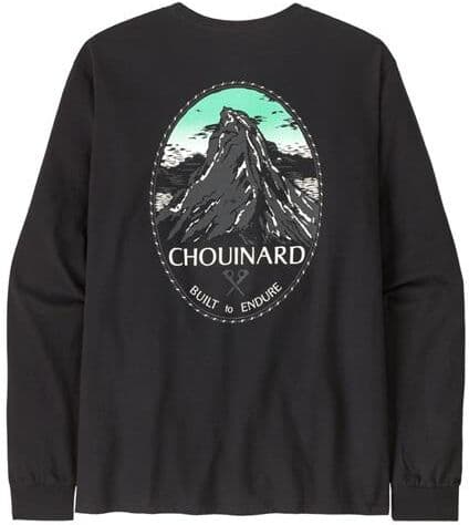 Patagonia Mens L/S Chouinard Crest Responsibili-Tee, Black XL