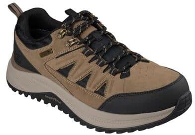 Skechers USA Stannis (Men's) Casual Shoes in Taupe, Size 9.5 M, Leather/Memory Foam/Synthetic