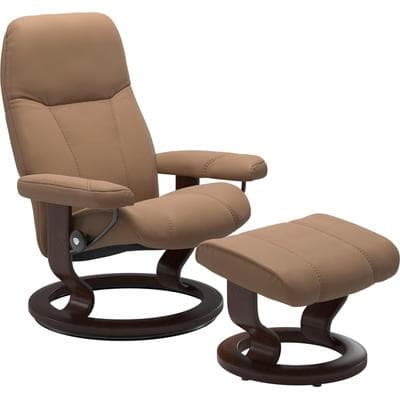 Relaxsessel STRESSLESS "Consul", braun (latte batick), B:76cm H:100cm T:71cm, Leder BATICK: BATICK ist ein leicht korrigiertes, durchgefärbtes und genarbtes Möbelleder, bei dem die meisten Unebenheiten und Spuren in der Regel entfernt wurden.;Leder...