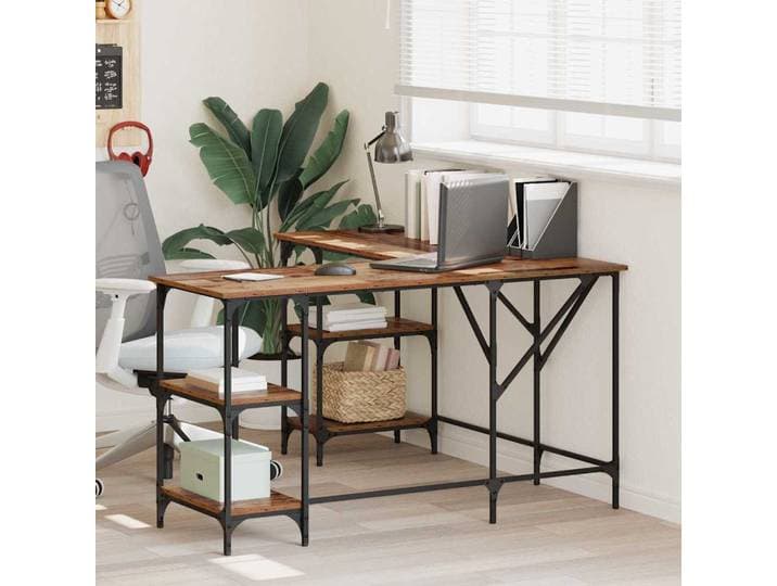 vidaXL Schreibtisch Altholz 139 x 139 x 75 cm Holzwerkstoff