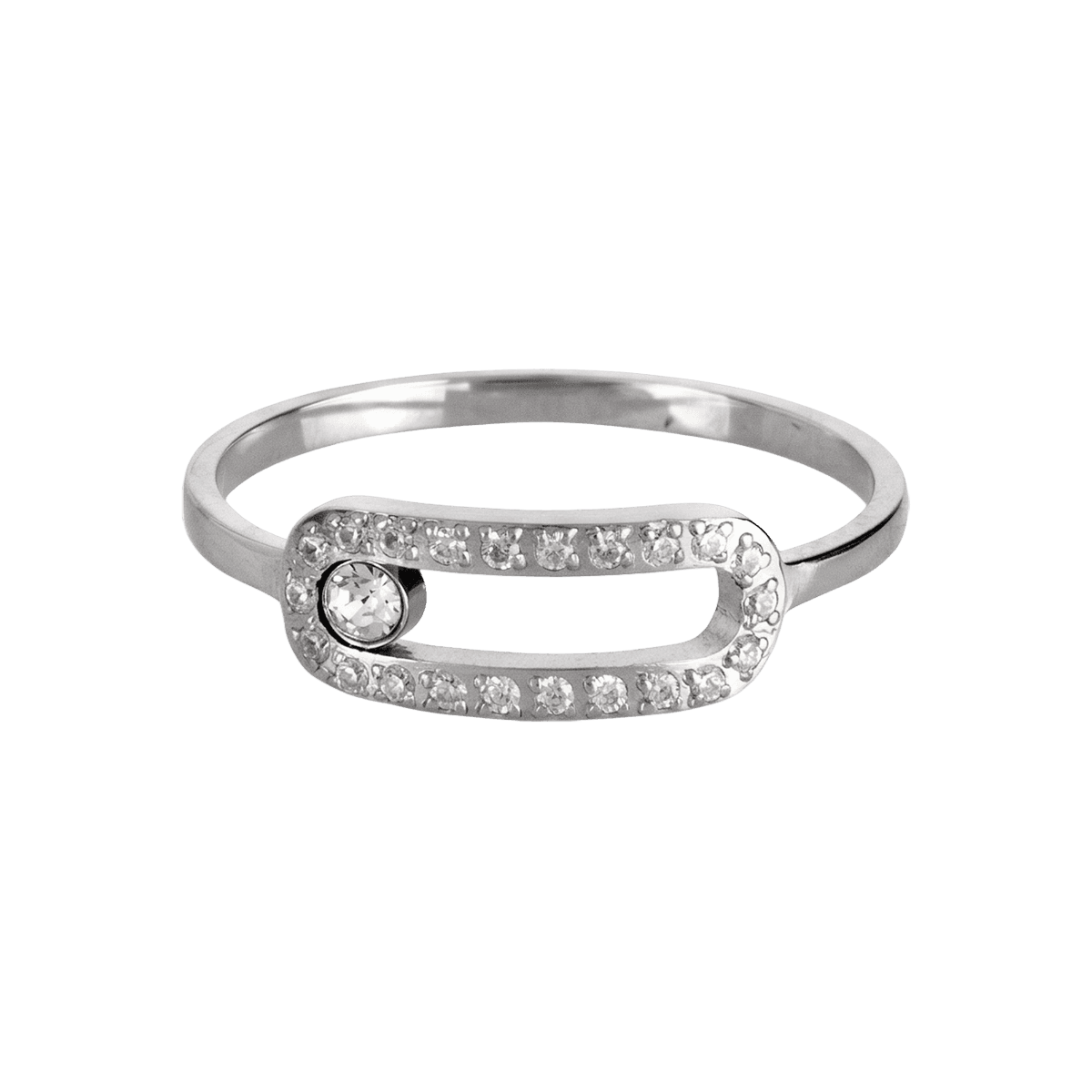 Jacques Lemans Ring Edelstahl mit Zirkonia
