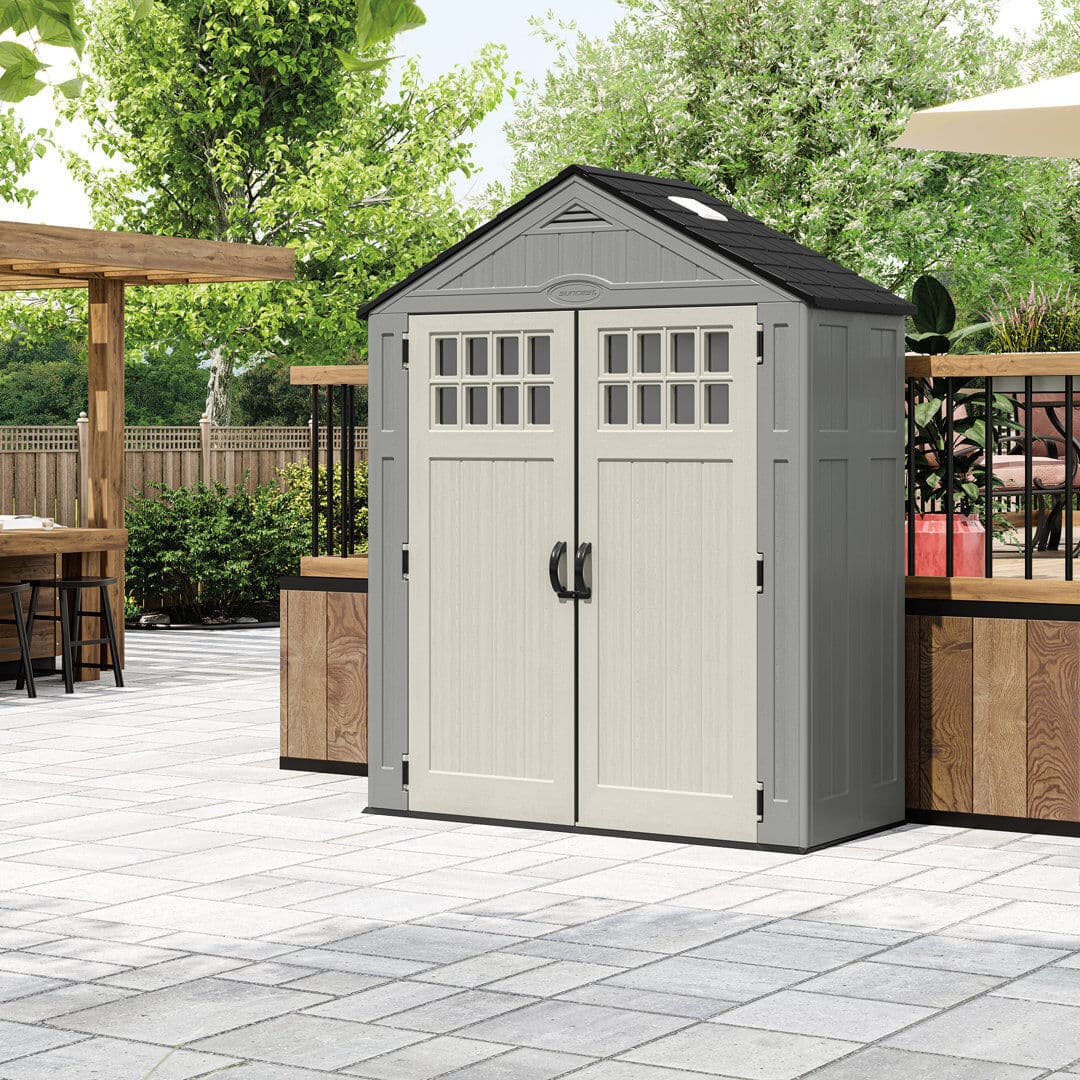 Suncast Everett Shed 6x3 Dove Grey 190cm W X 84cm D X 236cm H