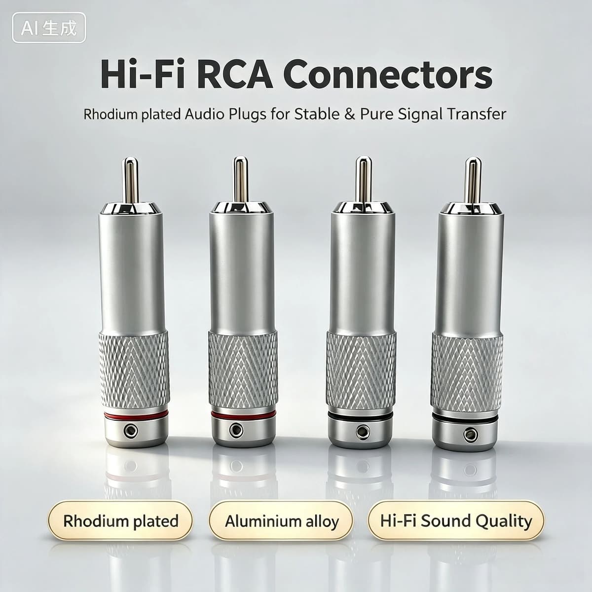 Audiocrast OR08 Rhodium Plated RCA Male Plug for HI-End Analogue Cable Phono Plug RCA Audio Connector Solder