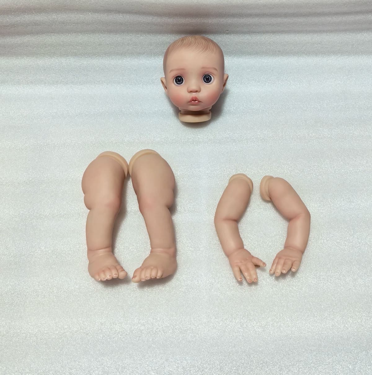 NPK 16inch Already Painted Doll Kit Peeka come with Cloth Body and Belly Plate Lifelike Reborn Baby DIY Toy