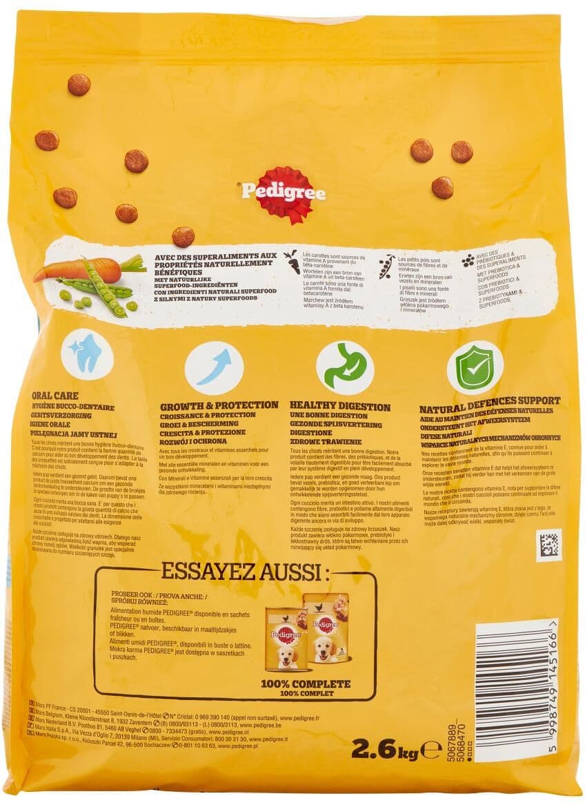 Pedigree Cibo Secco Cane Junior Pollo e Riso 2.6KG