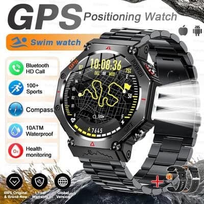 Uplift Treasures T Rex 3 Ultra Military GPS Smartwatch AMOLED black Steel 2a gps Swimming Watch