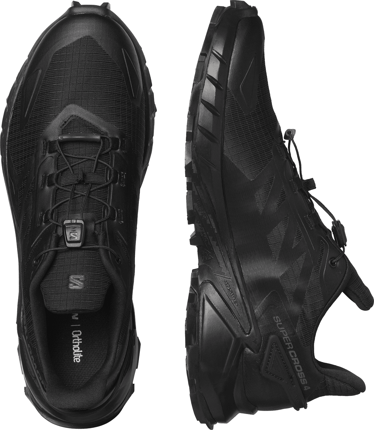 Trailrunningschuh SALOMON "SUPERCROSS 4", Herren, Gr. 47, schwarz, Synthetik, Textil, Schuhe Trailrunningschuh, Trailrunning-Schuhe für leichte Trails schwarz 47