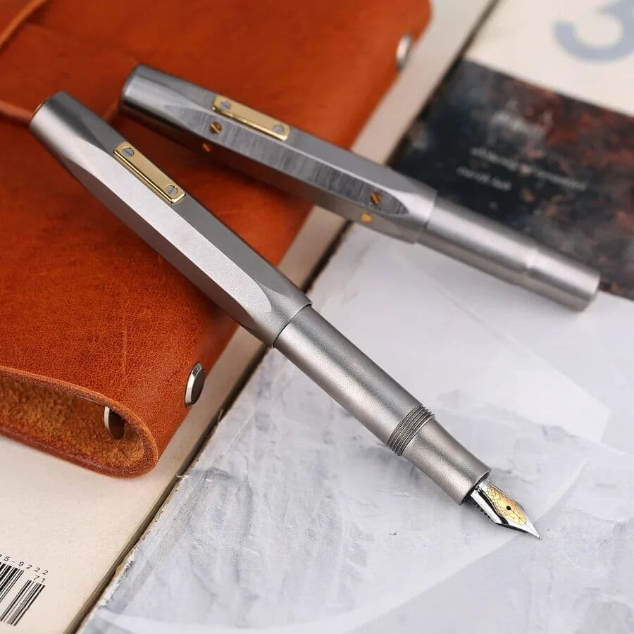 FYZS For Moonman RS1 Titanium Alloy Two-color Snake Tip Octagonal Short Steel Premium Iridium Pen Unisex School Supplies