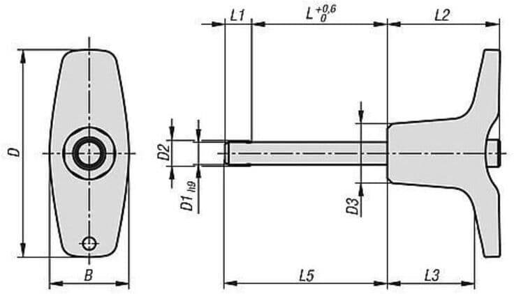 KIPP Kugelsperrbolzen mit T-Griff 10mm 20mm Edelstahl (K0792.206310020)