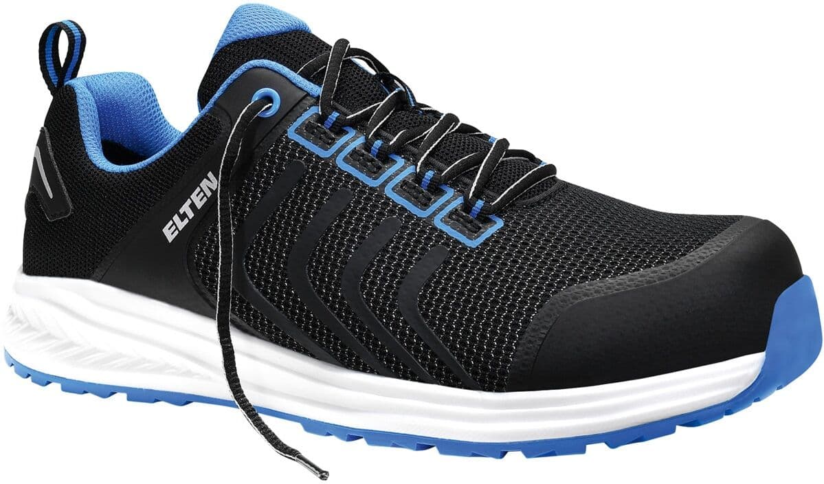 Sicherheitsschuh ELTEN "LIVAS Low" Gr. 43, schwarz (schwarz, blau), 43, Obermaterial: 100% Nylon NY., Schuhe, Sicherheitsschuh