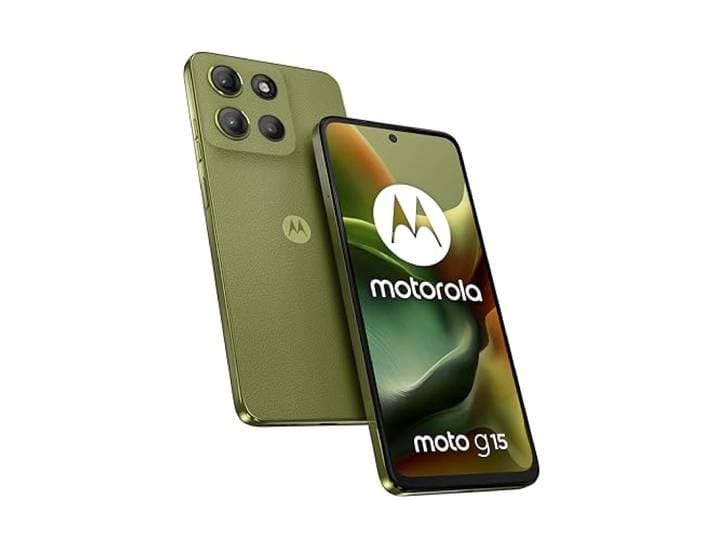 Motorola Moto G15 8/512 GB, dubbele camera 50 + 5 MP + flikkersensor, display 6,72 inch FHD+ 60 Hz, batterij 5200 mAh, MediaTek Helio G81, Android 15, Iguana Green