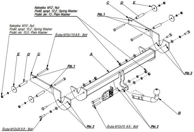 Attelage Ford Mondeo Berline (01/01-04/05) Col de cygne + faisceau universel 7 broches