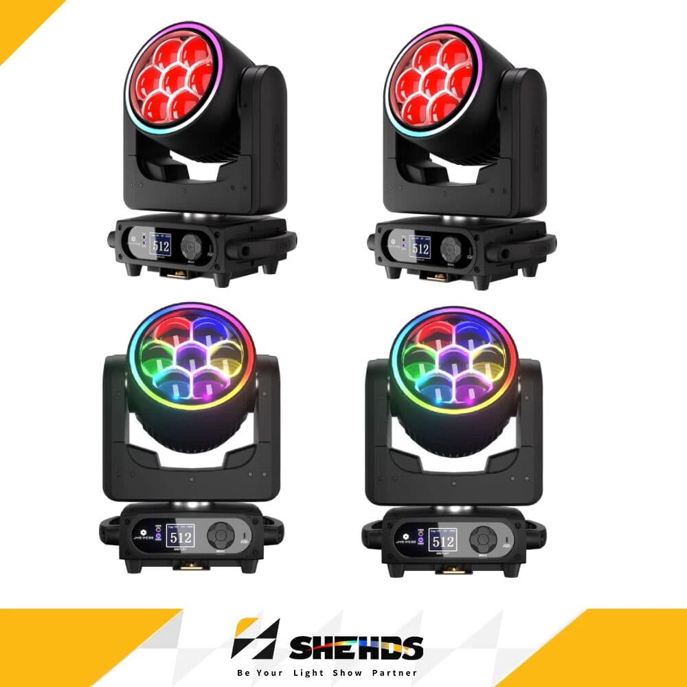 SHEHDS 7x40W LED Moving Head RGBW RGBL Beam Wash Zoom Lichter für DJ Disco Hochzeit Party DMX512 Bühnenlichteffekt Professionell