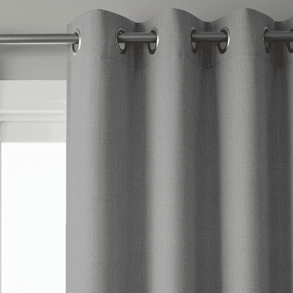 Stores-et-Rideaux.com Rideau occultant chiné gris - Intimité - Sur mesure - Option doublure pour confort thermique renforcé - Rideau 100% occultant pour obscurité totale