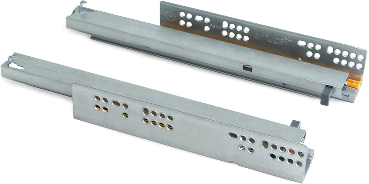 emuca Guide a Scomparsa Silver per Cassetti ad Estrazione Totale P250 Zincato Bianco Acciaio ...