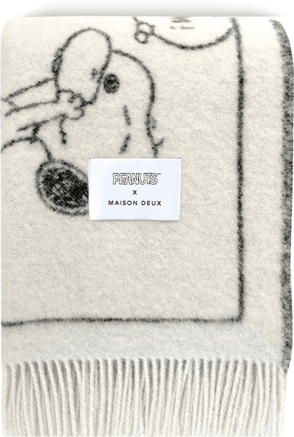 Maison Deux Peanuts Comic Pledd Hvit/sort