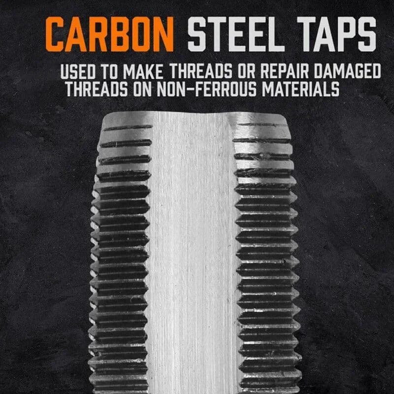NONE 5 Pcs NPT Pipe Tap Set Sizes Included 3/4 1/2 3/8 1/4 1/8inch Carbon Steel Threading Plumbing NPT Tap Set with Storage Case