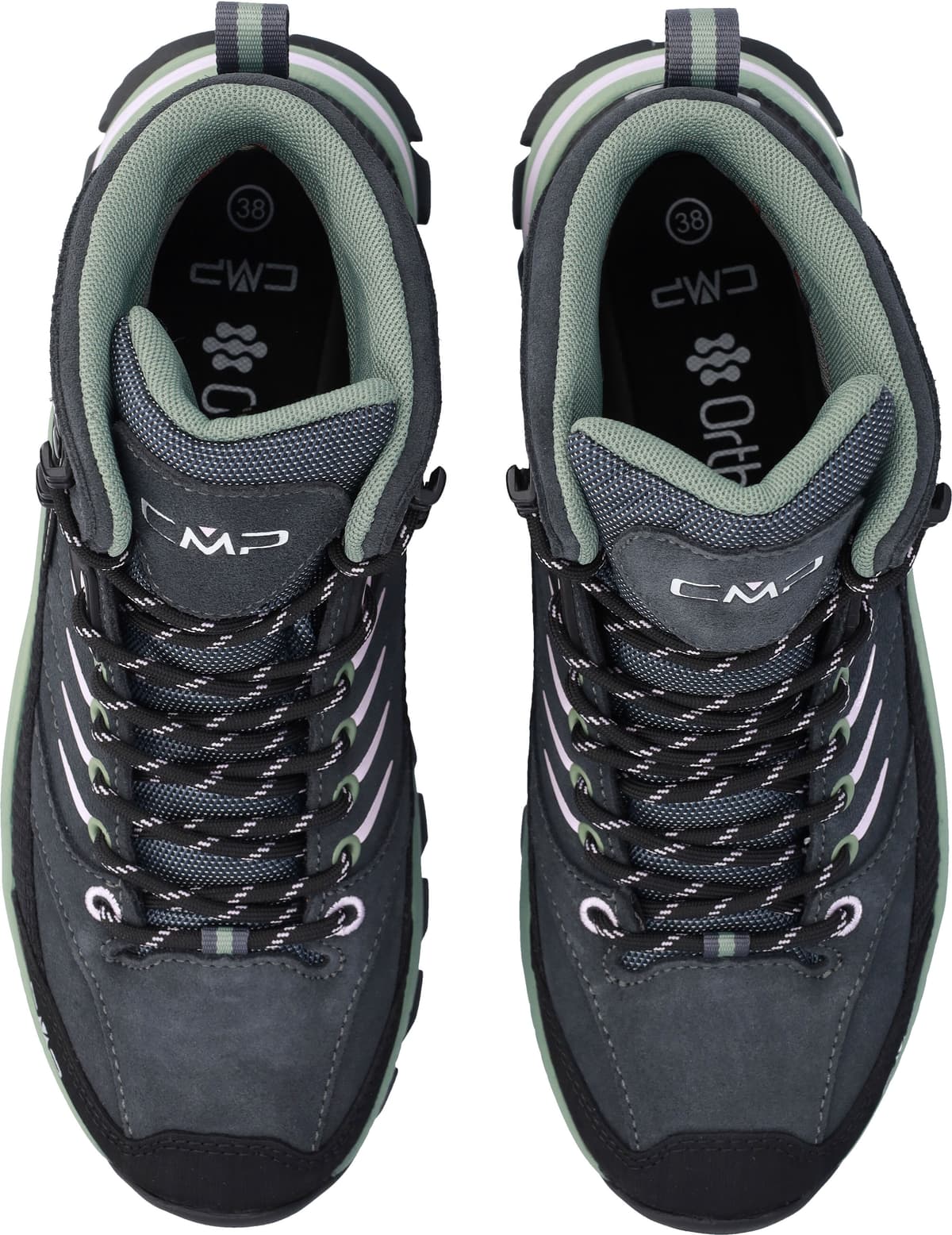 Wanderschuh CMP "RIGEL 2.0 MID WMN WP TREKKING SHOES", Damen, Gr. 42, titanio, soft pink, grün tea, Leder, Schuhe Wanderschuh, wasserdicht titanio, soft pink, grün tea 42