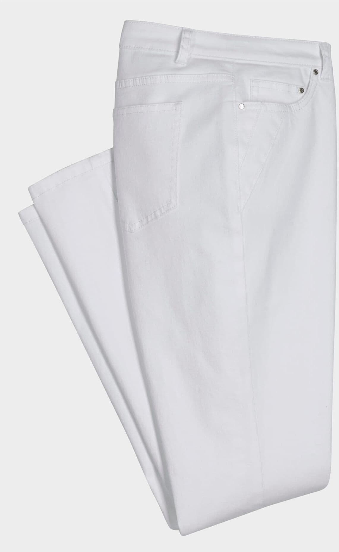 5-Pocket-Jeans INSPIRATIONEN, Damen, Gr. 25, Kurzgrössen, weiß, 98% Baumwolle, 2% Elasthan, unifarben, lang, Jeans 5-Pocket-Jeans weiß 25, Kurzgrössen