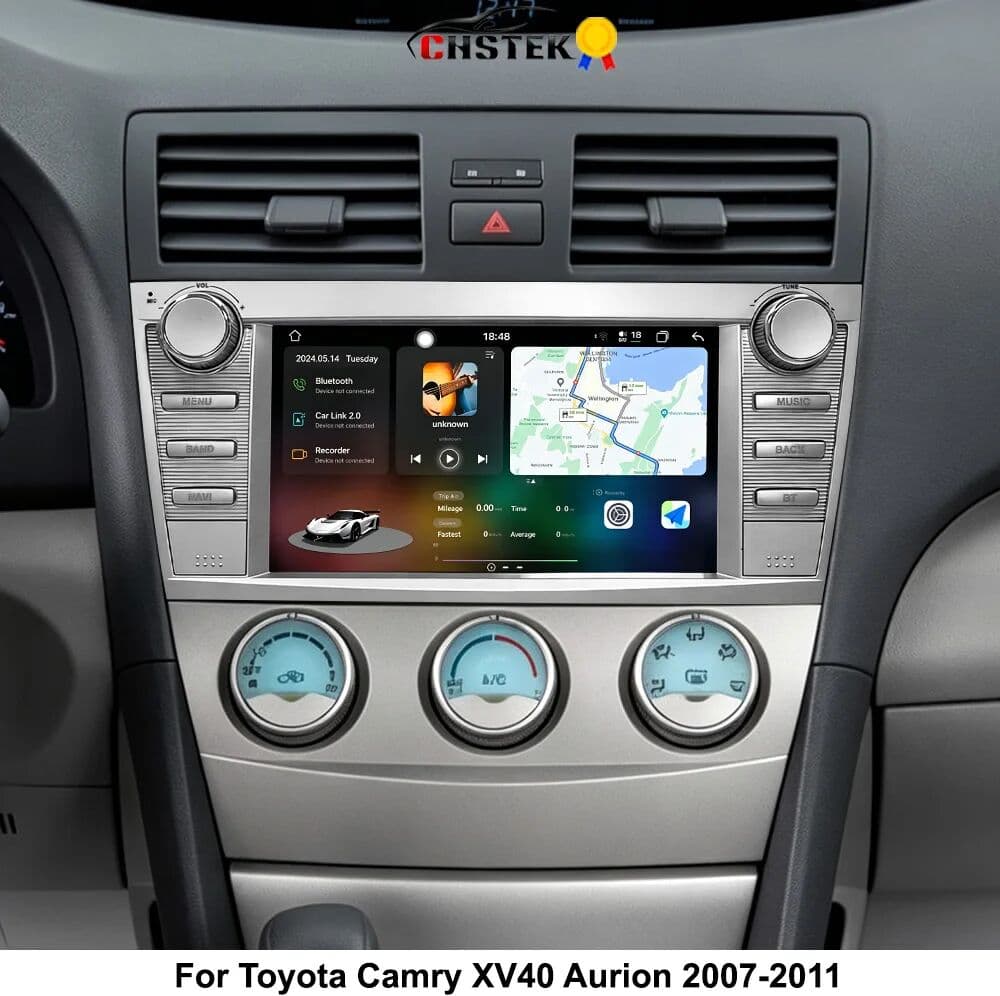 CHSTEK Android 14 CarPlay Car Stereo For Toyota Camry 2006-2011 XV40 Aurion Android Auto Navigation GPS DSP WiFi BT RDS FM Radio