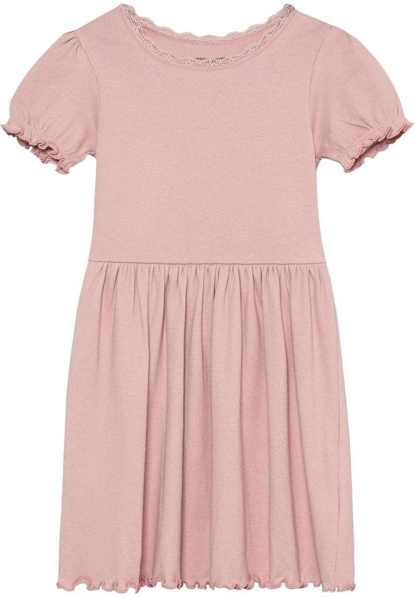 HUTTEliHUT Rib kjole til barn, Pale Mauve (98) 98