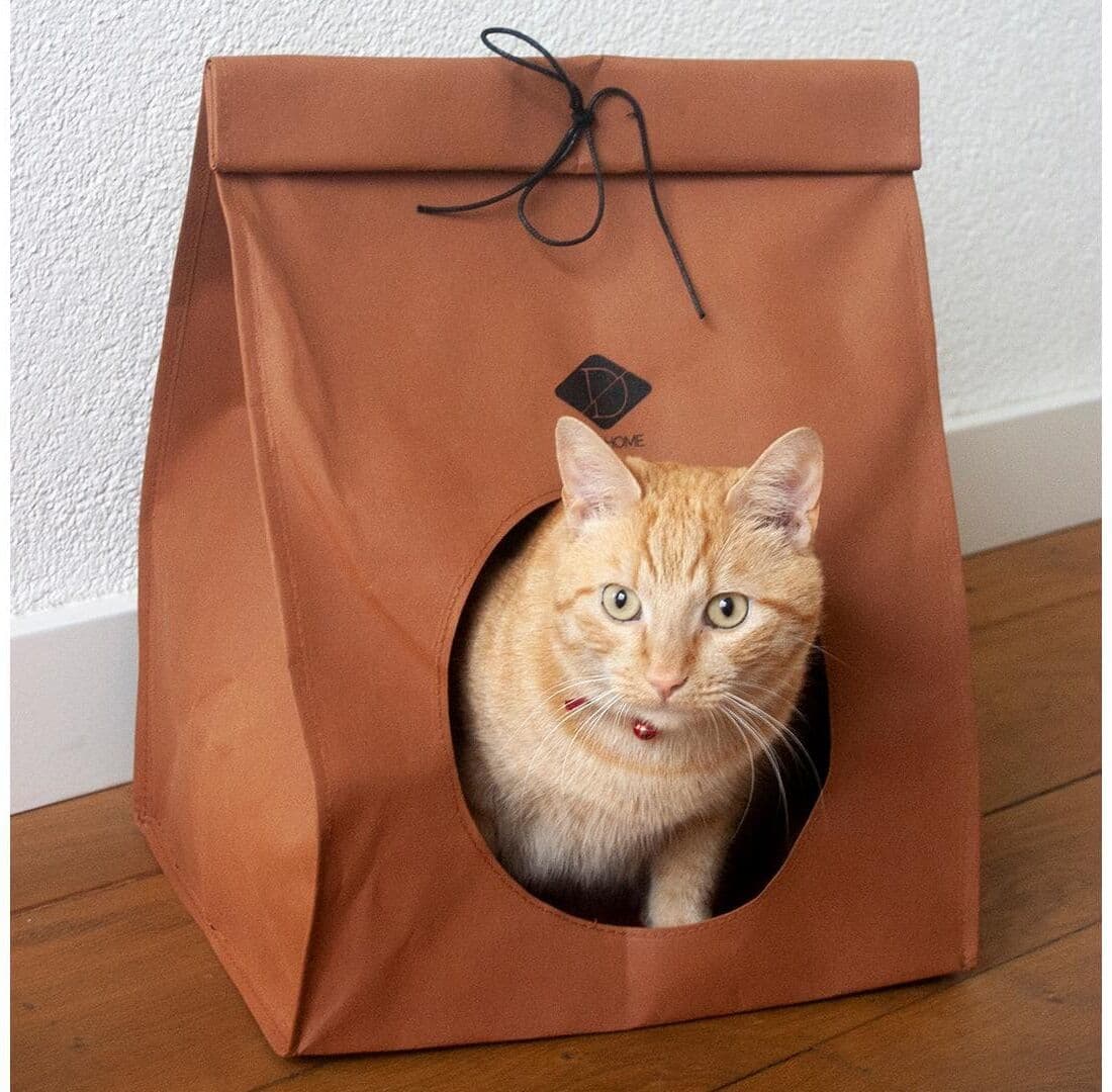 Tierkorb EBI "Tasche Oscar im Papierlook", braun, B/H/L: 27cm x 44cm x 35cm, Tierbetten, Tierkorb braun B/H/L: 27cm x 44cm x 35cm