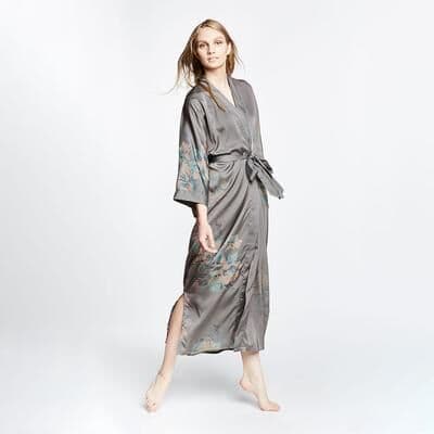 KIM + ONO Fura Long Floral Kimono Robe Cover-Up   KIM+ONO - driftwood / one size