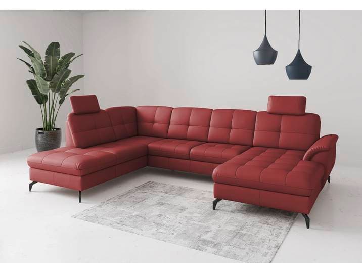 Wohnlandschaft SIT & MORE Zora , feuerrot, T:212cm, Sofas, Wohnlandschaft