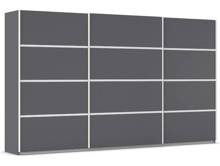 Kleiderschrank OTTO HOME Mehrzweckschrank Aktenschrank Möbel Mietswohnung Schlafzimmer AVOLA , grau (graumetallic, leisten weiß), B:360cm H:229cm T:62cm, Holzwerkstoff, Schränke, Kleiderschrank, mit eleganten Zierleisten in Chrom, Schwarz oder Weiß MADE IN GERMANY