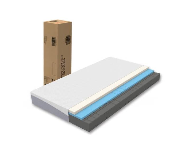 WOVREO Matelas en mousse 180 x 200 cm 20 cm H3 H4 réversible housse amovible lavable blanc et gris