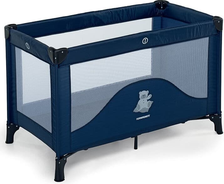 Foppapedretti 8700420001b Lettino Neonato Da Campeggio, Viaggio, Portatile Pieghevole + Borsa Colore Blu - Teddytour