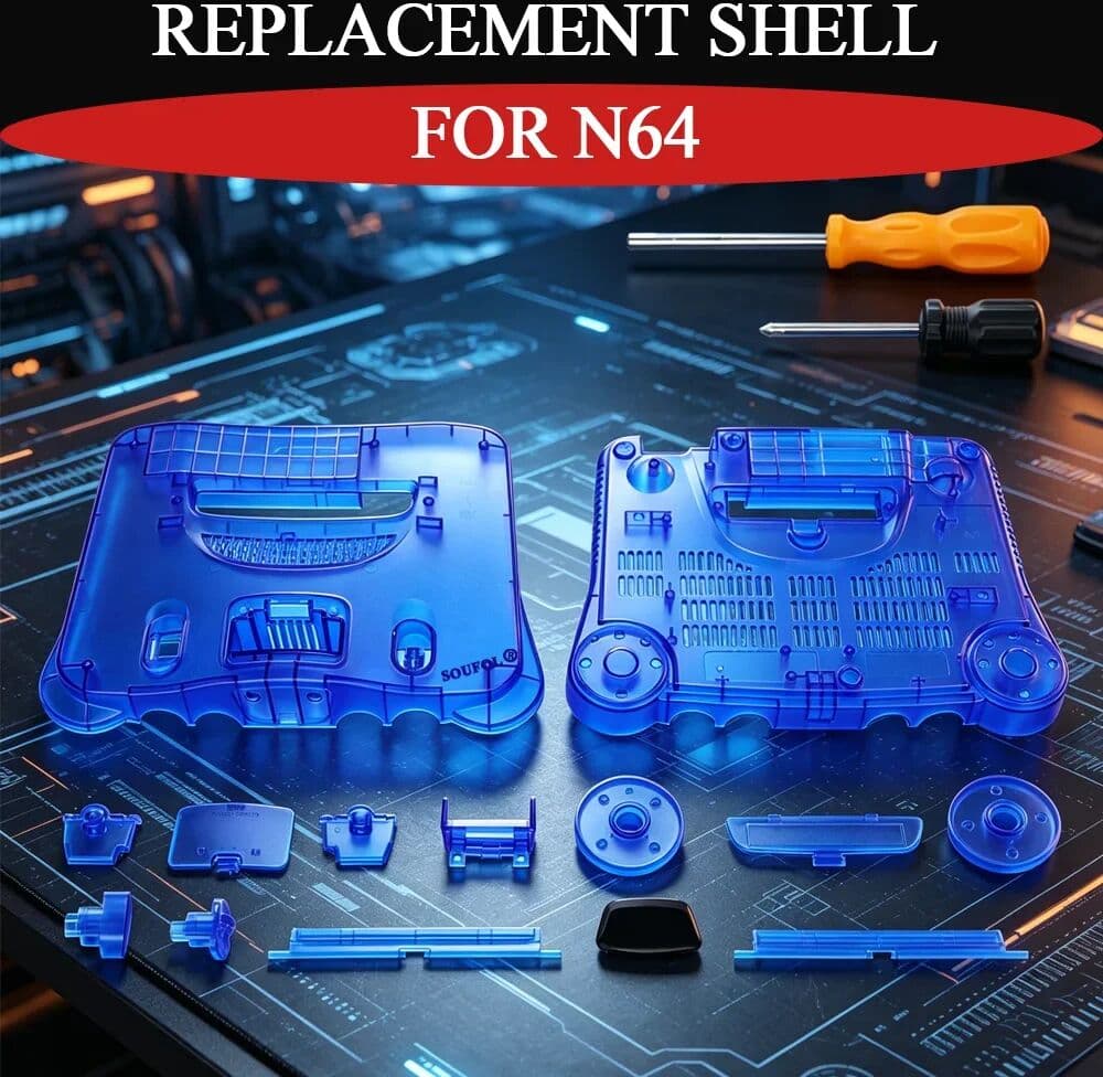 Royaldraid 10 Colors Durable Full Housing Translucent Box For N64 Replacement Housing Shell Case Repair Parts For N64 Game Console Accessor