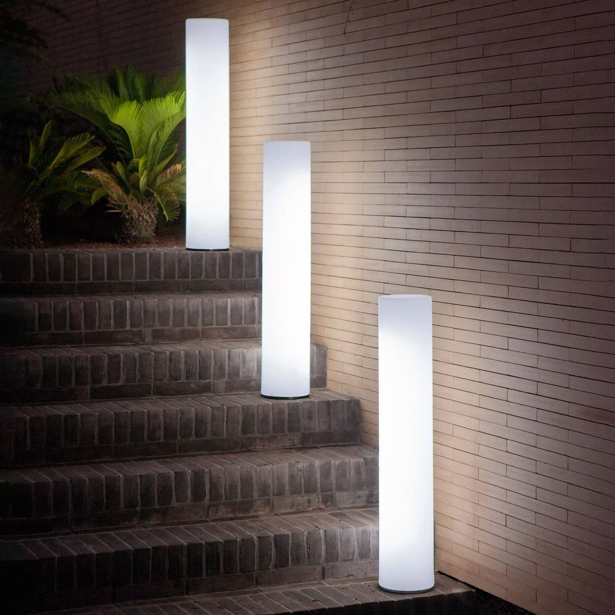 Newgarden Borne lumineuse Fity, blanc, Matière Plastique, Luminaire extérieur