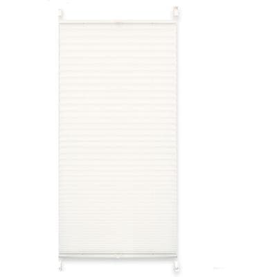 EXKLUSIV HEIMTEXTIL Plissee Verspannt mit Klemmträgern ohne Bohren Faltrollo Fensterrollo Marke 60 x 140 cm weiß crash