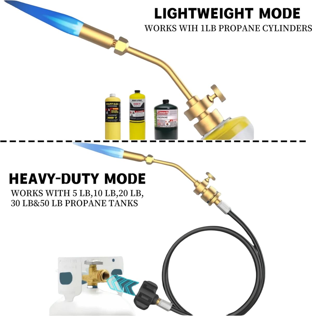 YDONGTLOGY Mini Propane Welding Torch Head with Hose Dual Fuel Mode MAPP Gas Torch for Brass Welding Jewelry Casting DIY Melting Hand Tool