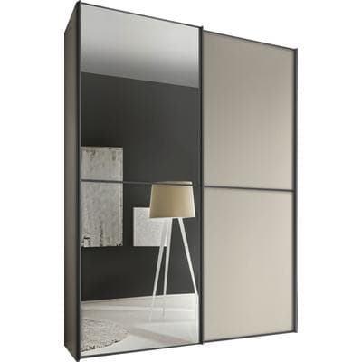 Schwebetürenschrank STAUD "Sinfonie Plus, edles Design in hochwertiger Qualität, Made in Germany", beige (sand), B:200cm H:222cm T:68cm, Holzwerkstoff, Schränke, Schwebetürenschrank, Mit vier verschiedenen Ausstattungsvarianten