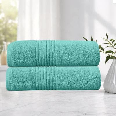 Home Weavers Inc Home Weavers Hazel 500GSM 100% Cotton Zero Twist Super Absorbent Bath Towel Set - 27x54 Inch