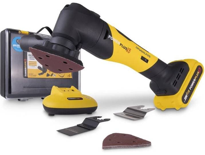 Powerplus POWXB40020 Accu Multitool – oscillerend – 20V Accu – borstelloze motor – Incl. 20V 2000mAh accu en lader – 14-delig accessoireset