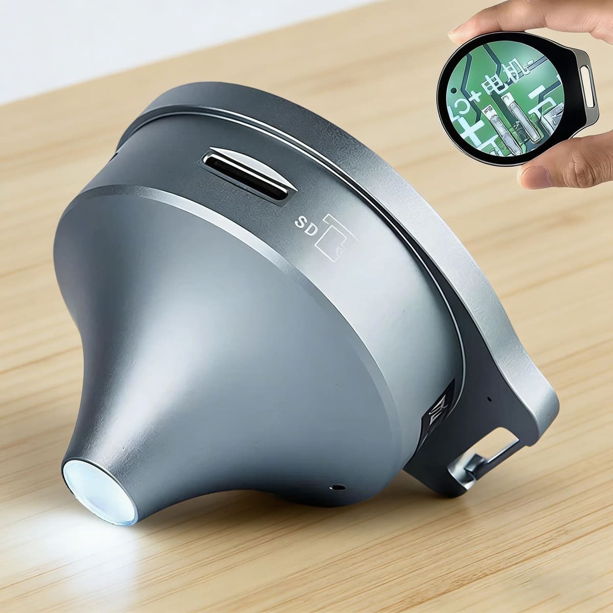 NONE Digital Zoom Microscope with LED Display - 7X/11X/15X Step Magnification with Anti-Funnel Design