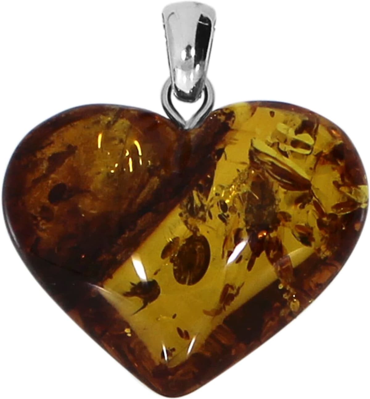 Kettenanhänger OSTSEE-SCHMUCK "Ostsee-Schmuck Anhänger Herz - 21 mm Anhänger Herz - 21 mm", weiß, Schmuckanhänger, Damen, 32 x 28mm, Bernstein, 4,6 g, Kettenanhänger