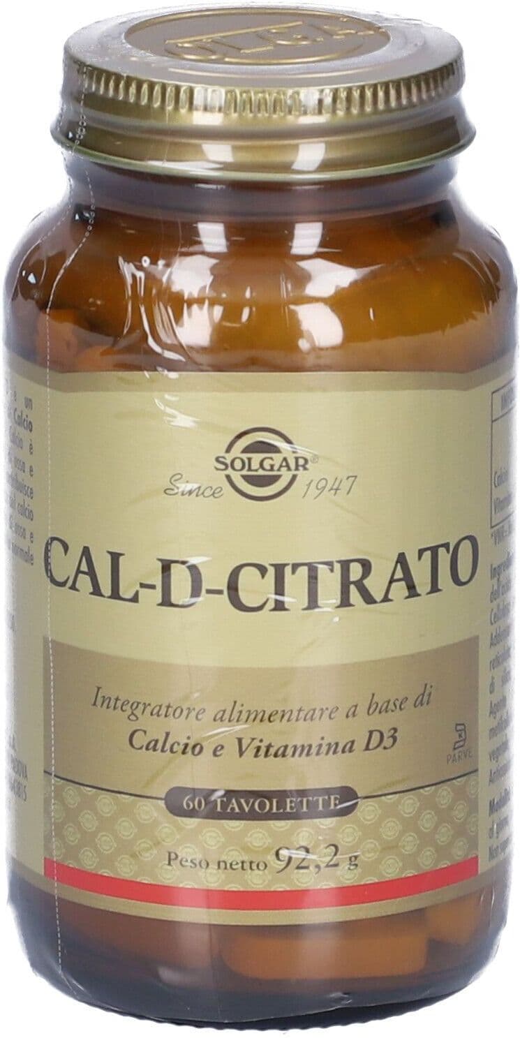 SOLGAR IT. MULTINUTRIENT SpA Solgar - Cal-D-Citrato 60 Tavolette: Integratore di Calcio e Vitamina D per Ossa Forti