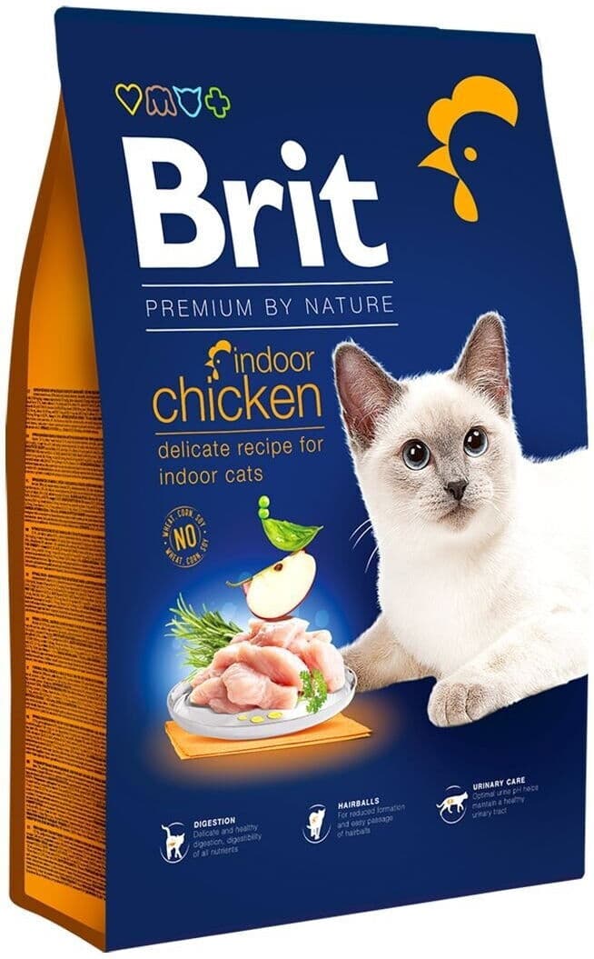 Brit Premium By Nature Cat Indoor Chicken Torrfoder Till Katt