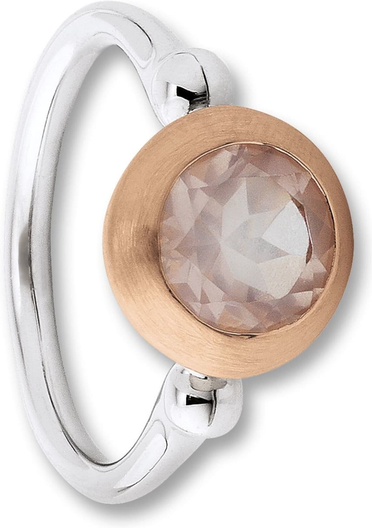 Silberring ONE ELEMENT "Rosenquarz Ring aus 925 Silber" Gr. 52, rosa (silber), Fingerringe, Damen, 52, Silber 925 (Sterlingsilber), Silberring, Zarter Glanz – zurückhaltend und wunderschön im Alltag
